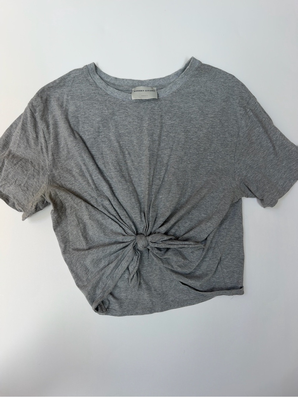 Modern Citizen Gray Cropped Boxy Tee Women’s Small Soft Minimalist Basic